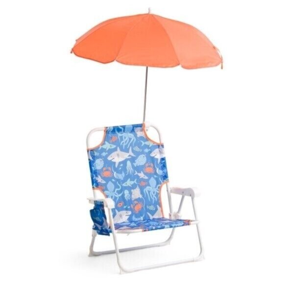 TOMMY BAHAMA Toddler Creatures Of The Sea Beach Chair With Umbrella